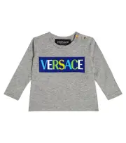 [Versace Kids] Versace Kids Baby logo cotton jersey T-shirt M 9-12 grey