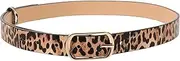 [VALICLUD] Leopard Belt, Animal Print Leather Belt, Fashionable and Versatile, 107 cm, Leopard