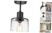 Semi Flush Mount Ceiling Light, Modern Farmhouse 1-Light Ceiling Light