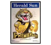 RICHMOND TIGERS 2019 AFL GRAND FINAL PREMIERSHIP MARK KNIGHT FRAMED PRINT WEG