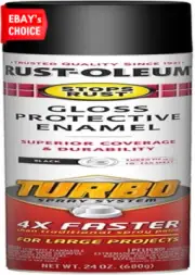 Protective Enamel Spray Paint Gloss Black 24 Oz Fast Drying Durable Finish