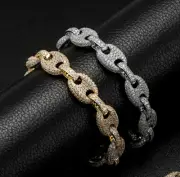 Men's 12mm Cuban Link Bracelet – Iced Out with 5A Cubic Zirconia