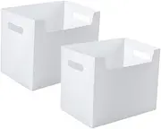 KAILIKETIY 2Pcs Large Capacity Desktop Book Storage Boxes Household Book Holders Multi Functional Organizers for Tidy Office and Home White