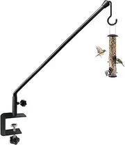 Tuohours 38 Inch Extended Reach Deck Hook Hanger for Railing, Heavy Duty Outdoor Plant Hook Holder for Hanging Bird Feeder Flower Basket Planter or Lanterns, 1 Pack