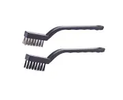 Wire Brush Cleaning Mini,2pcs,Stainless Steel Nylon, Small Brushes Tools Kit Set BBQ Rust Grill Pipe Wheel Scratch Metal Cleaner Masonry Welding Slag