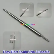 Scalpel Handle No.3 Easy Eject Dental Safe Push Blade Remover Handle Instruments