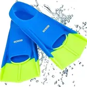 Swimming Training Fins Swim Flippers from SCOOB Travel Size Short Blade for Snorkeling Diving Pool Activities Men Women Kids New Two Tone Trendy Design Travel Mesh Bag Item Name (aka Title)