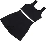 [Parliky] Stylish Yoga Clothes for Women Sports Vest and Shorts Set for Yoga Exercise Black