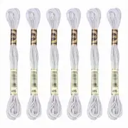 6 Skeins Embroidery Floss, Polyester Embroidery Threads Light Gray