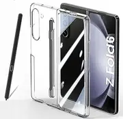 [condgood] for Galaxy Z Fold 6 Case with S Pen Holder, S-Pen is Included [Case & Stylus Set] Built-in Screen Protector Full Body Protection Anti-Yellowing Clear for Samsung Galaxy Z Fold6 (Case&Pen Set)