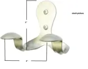 Double Garment Friendly Satin Nickel Clothes Coat Towel Hook NIB