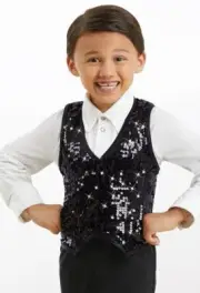 Weissman Sequin Vest 8682 XLA Black