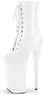 [denova's] Women's Patent 10in Very High Heel Platform Pole Dance Mid-Calf Boot with Zipper