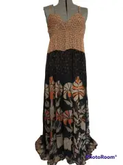 Anthropologie Forever That Girl Petite S Chiffon Straps Mixed Print Maxi Dress