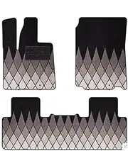 Luxury Velvet Car Mats Compatible for Tesla Model Y 25 Juniper Custom Fit Grey Black Checkerboard Design Waterproof Non-Slip Floor Liners(Black,Model y Juniper)