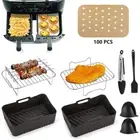 112Pcs Air Fryer Accessories Silicone Liner Rack for Ninja Dual AF300 AF400 AU