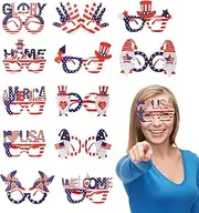 [Generic] 4th Of July Sunglasses For Adults | 12X Patriotic Themed Sunglasses Bulk - Outdoor Party Supplies, Bulk Gear Accessories For Independence Day Parades, Backyard Barbecues