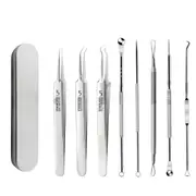 8Pcs Blackhead Remover Pimple Tool Kit Acne Comedone Extractor Tweezer Tools