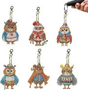 Wezalget Rhinestones Painting Keychain,Double-Sided Rhinestones Ornaments Crafts | Full Gem Key Chain, Creative Rhinestone Pasted Key Chains Arts Crafts for Door