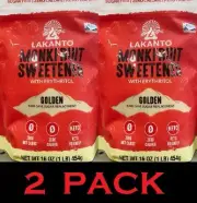 2x Lakanto Monkfruit Sweetener GOLDEN RAW CANE SUGAR Substitute Keto 16oz 2 PACK