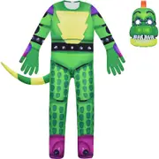 Kids Teens Five Nights At Freddy's Fnaf Cosplay Costume Jumpsuit+mask Outfit Set Gifts,Green - 7-8 Years