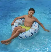 Bluescape Blue Shark Inflatable Swim Tube Pool Float, For Kids & Adults, Age 9