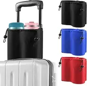 Tanstic Luggage 1Pc Travel Cup Holder, Travel Drink Holder, Suitcase Cup Holder Free Hand Drink Caddy for Coffee Drink Mugs (Black)