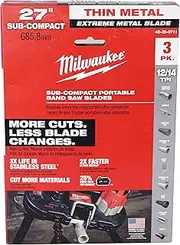 [Milwaukee] Extreme Thin Metal Bandsaw Blade Set, 12/14 TPI x 686 mm Size (3 Pieces)