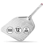 TKC Perforated Pizza Peel 12 Inch Aluminum Pizza Paddle - Lightweight Pizza T...