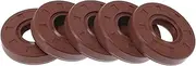 X AUTOHAUX Universal Oil Seal TC Double Lip W Steel Spring Seal Ring Rotary Shaft Seal 17x40x8mm High Pressure FKM Rubber Brown 5 Pcs