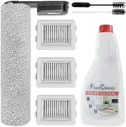 Replacement Kit Accessories Compatible with Roborock Flexi/Flexi Pro Handheld Wireless Vacuum Cleaner Robot Parts 1 Main roller brush 3HEPA Filter 1 Cleaning solution (480ml)