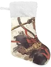 Amooorous Golden Monkey Christmas Stockings Traditional Stockings for Family with Plush Cuff Xmas Stockings Big Christmas Decor for Classroom Stairs Farm