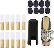 TUOREN Clarinet Mouthpiece Kit with Clarinet ligatures Fastener, Mouthpiece Cap 2.5 Reed and Patches for Clarinet Woodwinds Instrument 20 Pieces