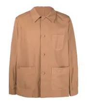 lightweight button-up jacket 48 brown