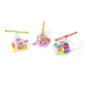 1Pcs Mini Clockwork Transparent Aircraft Somersault Running Wind Up Kids ToyDI