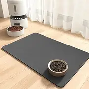 MontVoo-Absorbent Pet Feeding Mat-No Stains Dog Mat for Food and Water Bowl-Quick Dry Dog Cat & Dog Food Mat Water Dispenser Mat-Pet Supplies Mat-Dog Water Bowl Mat for Messy Drinker, DARK GREY