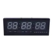 Large LED Wall Clock Alarm Calendar Temperature Jumbo Display Red Light