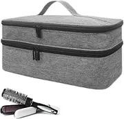 [Vibhgtf] Hair Roller Storage Bag - Double Layer Hair Dryer Bag | Styling Tools Organizer for Hair Dryer, Curler, Iron Brush, Straightener and Accessories., Grey, Consulte la descripción, See description
