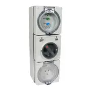 Clipsal 56 Series Flat 3 Pin 10A Switched Socket with RCD Grey | 56SC310RC-GY
