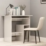 NNEVL Desk High Gloss White 80x45x74 cm Chipboard