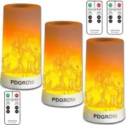 3 Pack LED Flame Lights With Remote Timer, Lamp 4 Modes USB Yellow