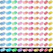 ZHIGOU 100 Pieces Light Up Mini Resin Sea Turtles, 10 Colors - Mini Light Up Sea Turtle Figurines for DIY, Home Garden Decoration, Aquarium, Doll House