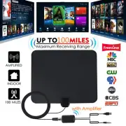 100 Miles Indoor Digital HD TV Antenna with Signal Amplifier Booster HDTV 1080P