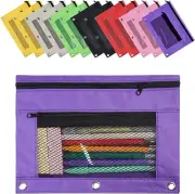 2Layer Pencil Case make up Bag w/Zipper &Mesh Window,Small Cosmetic Bag Pen Case
