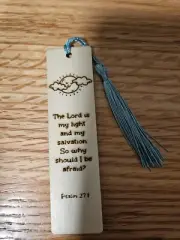Bookmark-Wooden Laser Engraved -Bible Verse Psalms 27:1