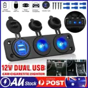 Cigarette Lighter Socket USB Charger Boat Caravan Car 2 USB Port 12V Power Plug