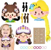 Braiding Busy Book Toys | Braid Princess Hair Busy Book Teaching Material,Felt Handmade Sorting Toys Braiding Toy for Girls & Kids