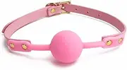 Bdsm Toy Ball Gag With Leather Belt Sex Toy Silicone Mouth Ball Mouth Gag Mouth Plug Breathable Ball Gag For Adult Bondage Restraints Sex Play