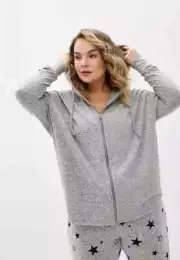 Evans by City Chic Ladies Marle Zip Cardigan Jacket size UK 14 Colour Grey Marle