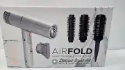 Cortex Beauty Airfold Ionic Foldable Hairdryer Blowout Brush Set 3 attachments
